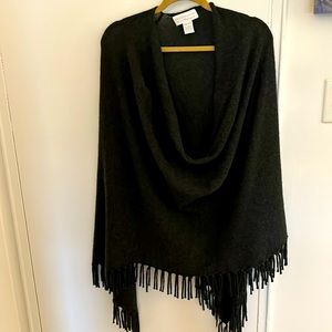 Gently used beautiful soft dark Heather Grey cashmere Shawl. Great for day/night